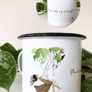 Emajliran lonček Plants make my soul joyful
